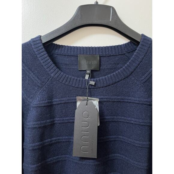Quinn Mens Wool Cashmere Crew Neck Sweater Size XXL Navy Quiet Luxury Preppy NWT - Picture 5 of 7